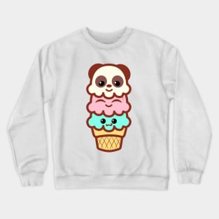 Icecream ice cream cone women shirt kawaii cute panda bear art party anime Crewneck Sweatshirt